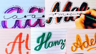 Allah, Hanzala, Aaron, Melia, Adelaide -Beautiful names in cursive Writing| handwriting styles