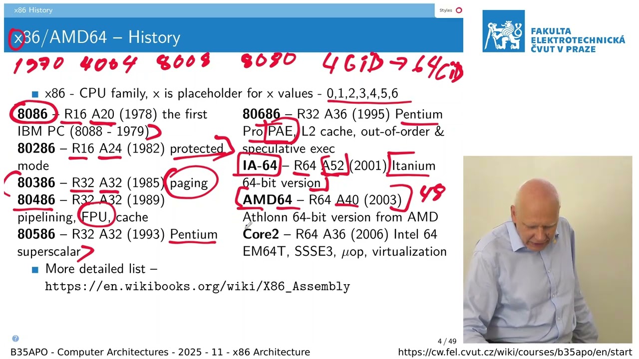dr. P. Píša: Computer Architectures (B35APO) – x86 Architecture [11, LS 24/25]