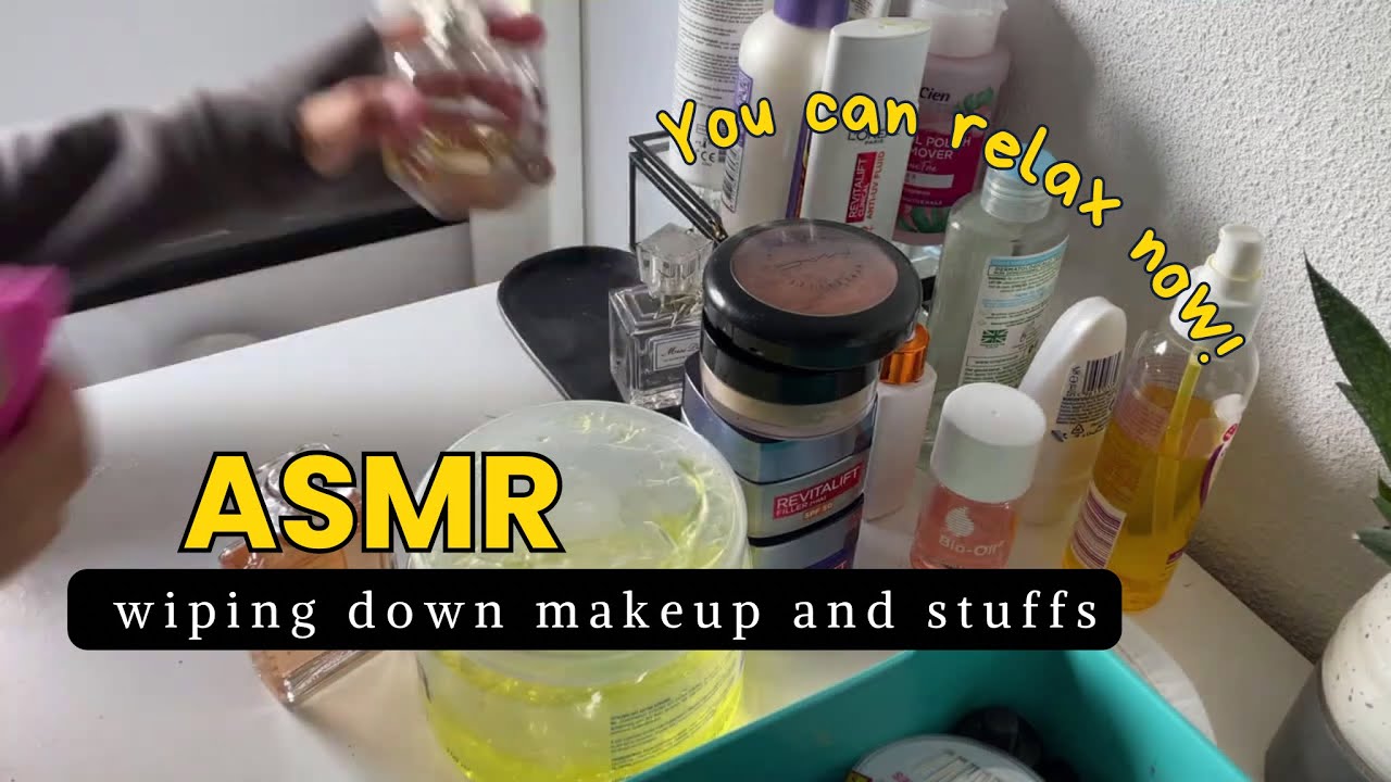 ASMR pure & organic sound of wiping down makeup items, top
