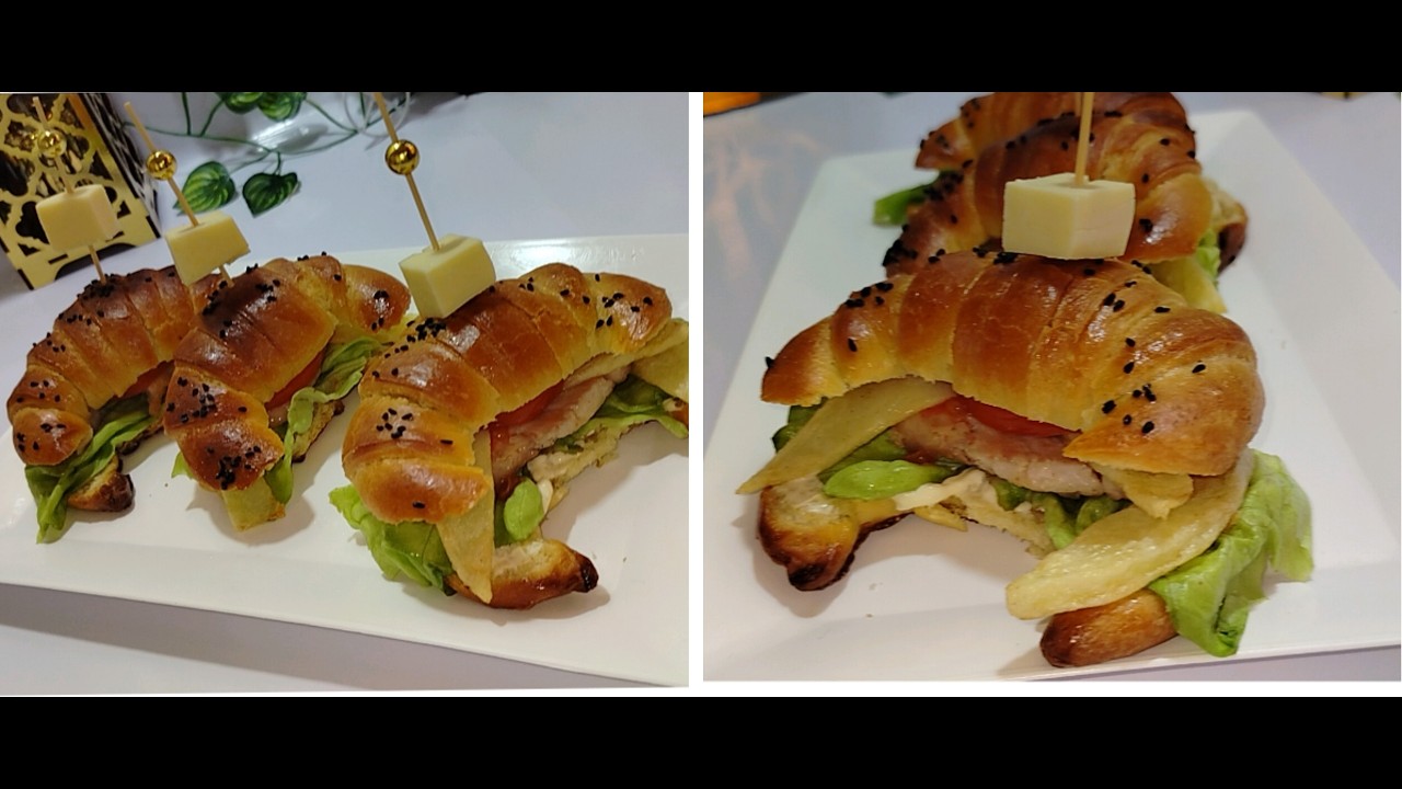 كرواصو مالحين بحجم كبير وصغير بعجينة واحدة بدون زبدة توريق وبدون عجينة مورقة