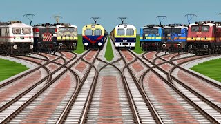 All Realistic Train Crossing By Bumpy Railroad Tracks Train Video || train travel || train simulator