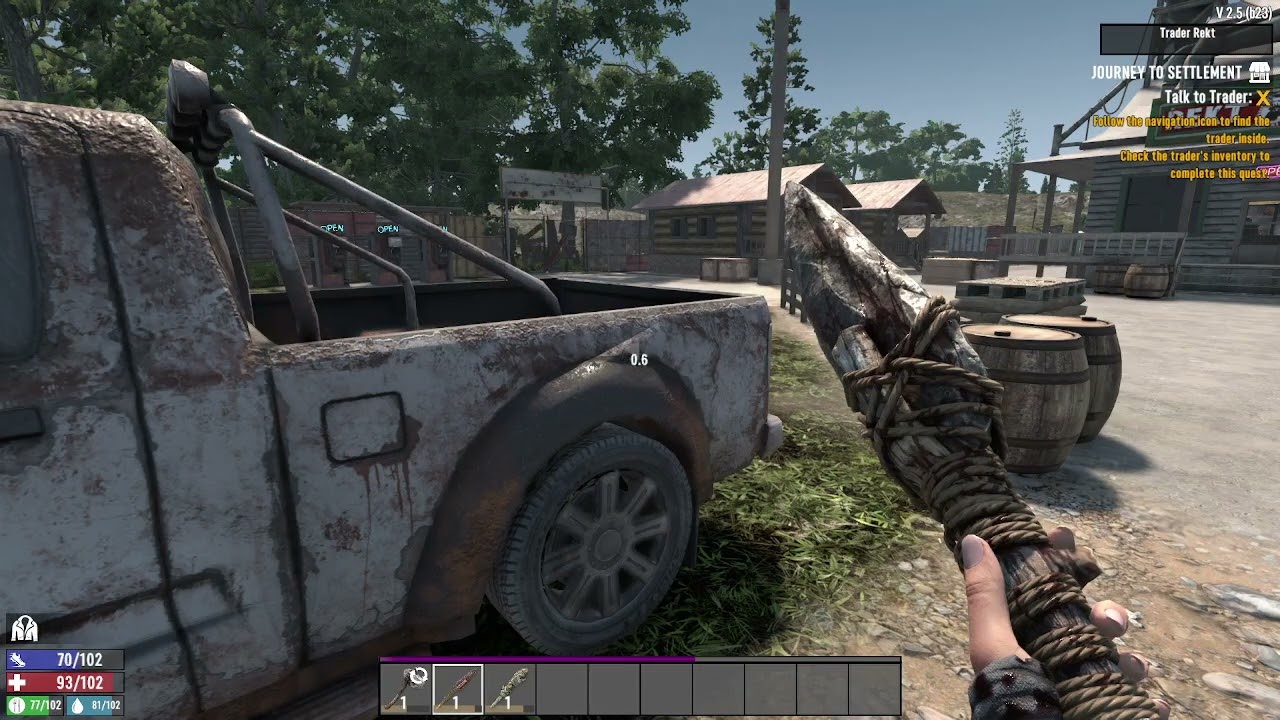 Melee only! 7 Days to Die!