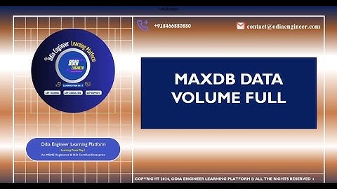 How to Tackle Data Volume Full Situation in MAXDB. For SAP Training WhatsApp +918466880880
