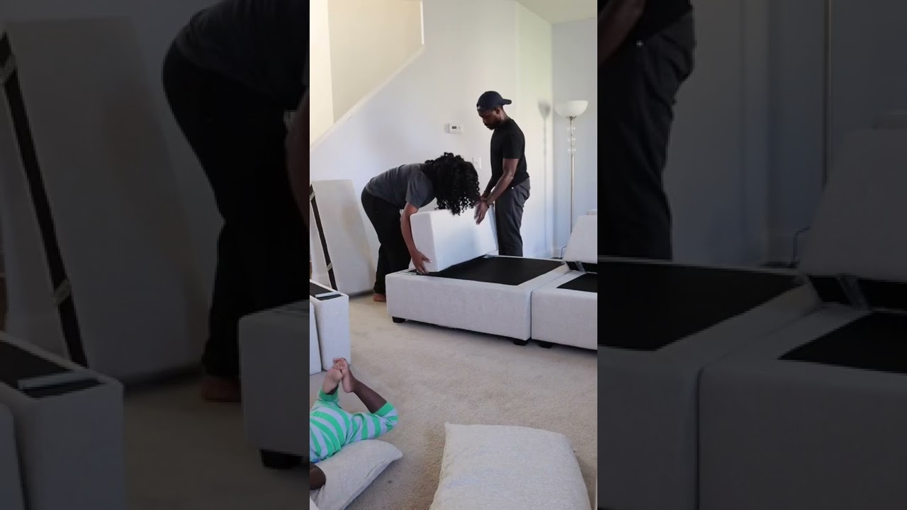 UNBOX MY NEW SECTIONAL WITH ME! I AM OBSESSED!