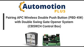 Pbd-Kw Wireless Double Push Button Pairing With Double Swing Gate Opener System Cbsw24