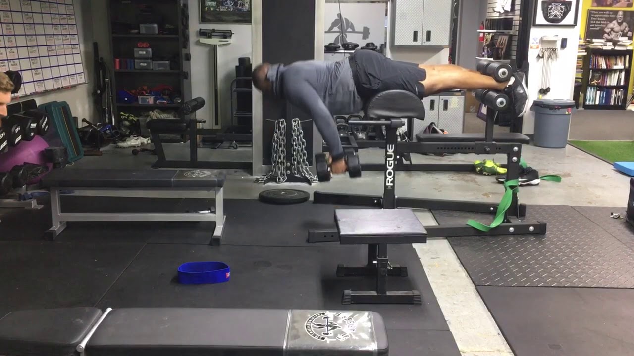 Dumbbell Back Extension YouTube