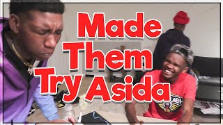 Made my friends try ASIDA a Sudanese dish !!! ( THEY DIDNT LIKE IT)