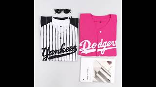kaos jersey Baseball salur putih unisex / baju baseball premium COD