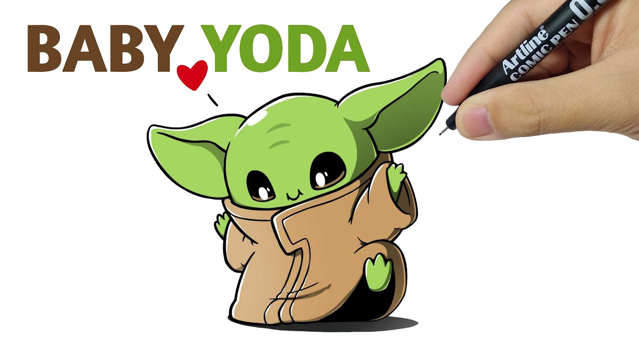 How To Draw Baby Yoda From The Mandalorian How To Draw Baby Yoda Step By Step Drawing Baby Yoda Youtube