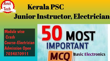 Junior Instructor, Training Instructor Mcq of Basic Electronics