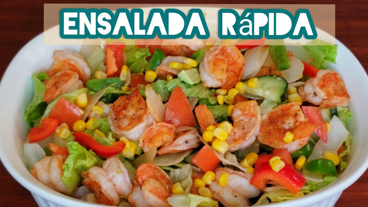 Ensalada fácil y rápida con CAMARONES - YouTube