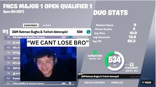 [1st Place]Batman Bugha(POV) & KBMRapid 534 Point Duo FNCS Open Qualifiers VOD