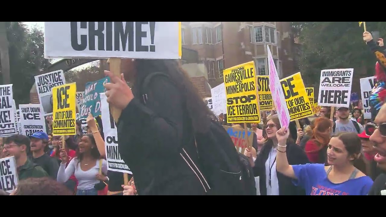 Anti-ICE Protest in Gainesville, Florida 01-30-2026