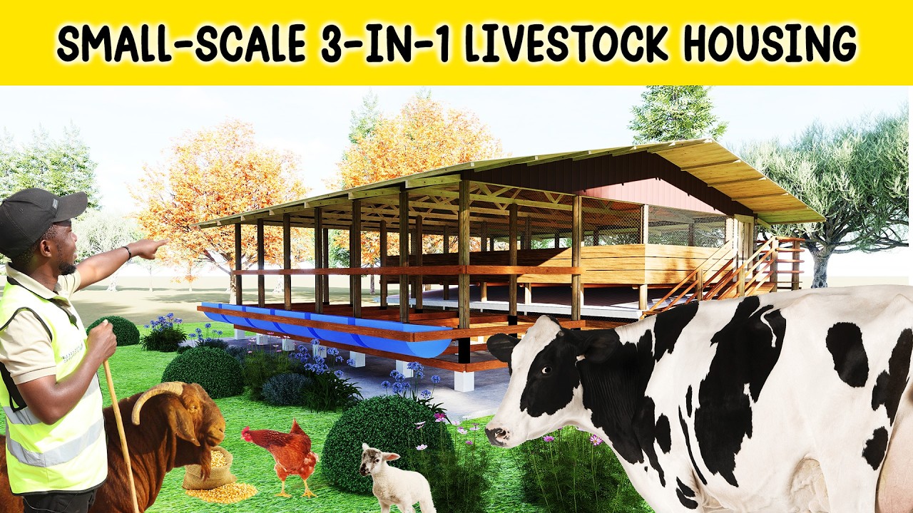 Affordable Farm Design: 75 Goats, 6 Cows & 600 Chickens in 9x9m Space
