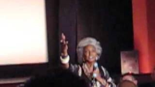 Nichelle Nichols Speaks at Star Trek (2009)
Nichelle Nichols gives her inspirational views of the significance of Star Trek at a special showing of reboot Star Trek (2009) movie. The screening was hosted by Rod Roddenberry (Genes son) on 9 May 2009 in the Catalina Casino Avalon Theater on Catalina Island. Nichelle Nichols Speaks at Star Trek (2009)