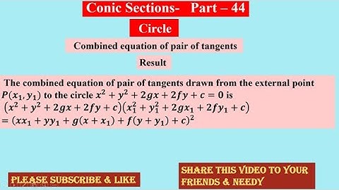 Conic Section  44 ,  Circle , #conics  ,  #ProblemWithSolution , Please Subscribe , Like & Share  🙏