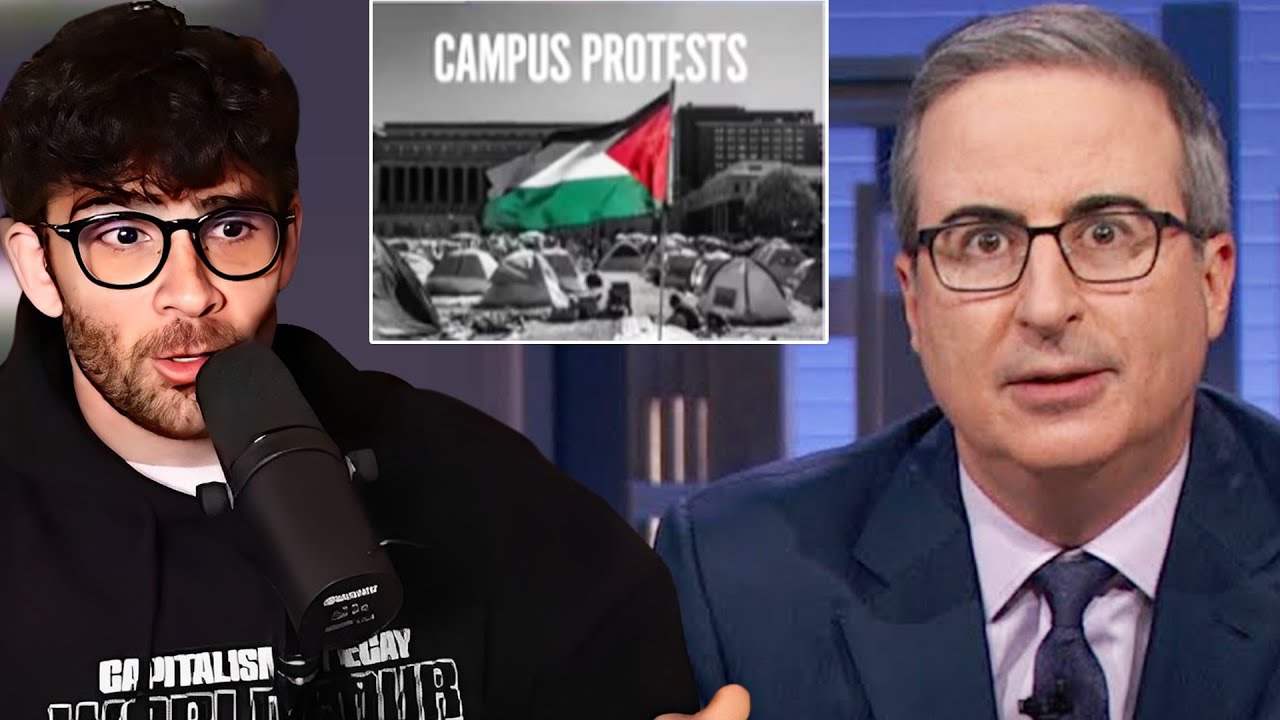 JOHN OLIVER Defends the student Protestors | HasanAbi reacts