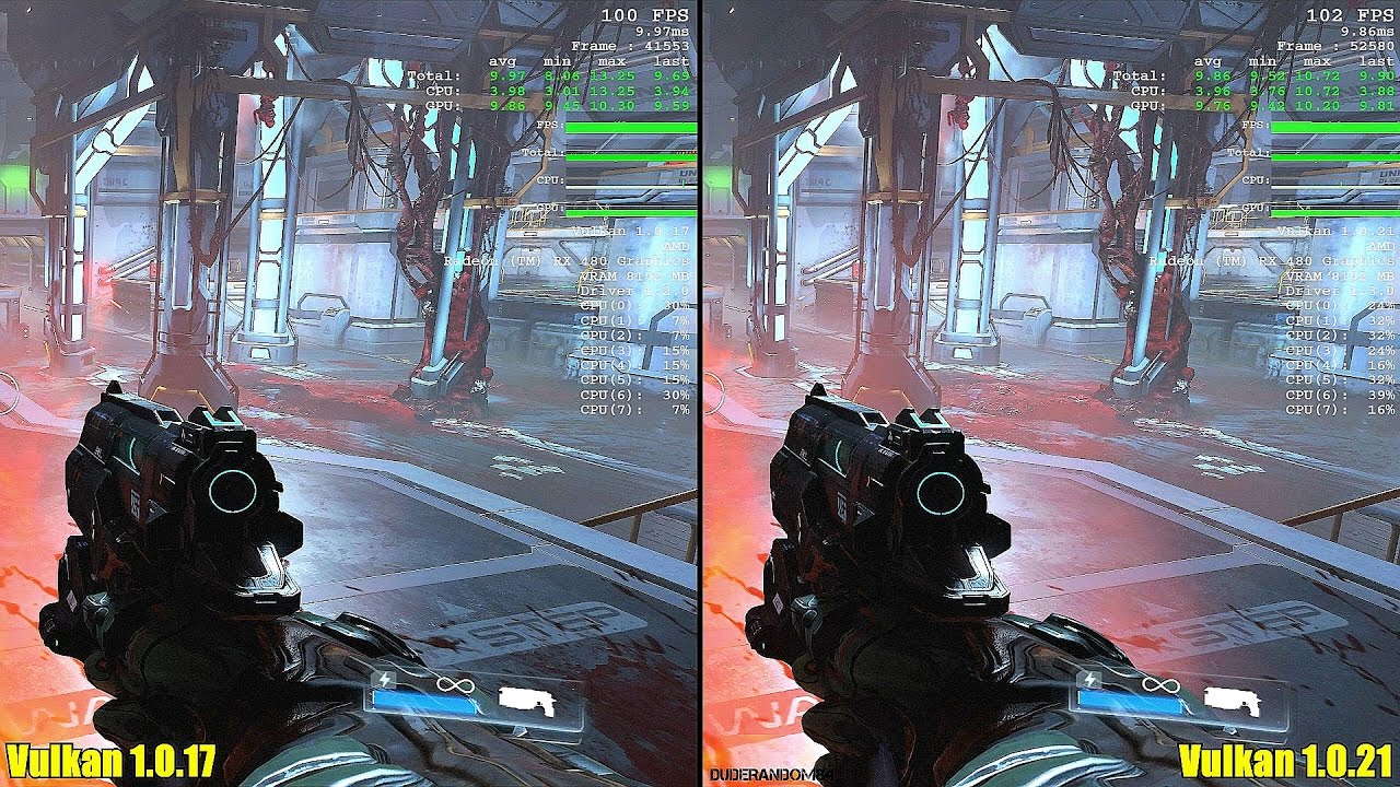 Doom Vulkan Update 1.0.21 Vs 1.0.17 AMD RX 480 Frame Rate Comparison ...