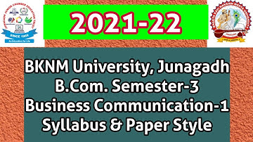 Business Communication-1 Syllabus & Paper Style with detailed explanation