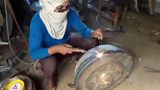 Welding an Iron gamelan Kempul