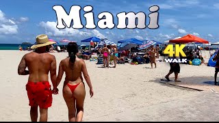 【4K】𝐖𝐀𝐋𝐊 ➜ MIAMI BEACH ☘️ Beach 🇺🇸 USA 🇺🇸 walking tour !