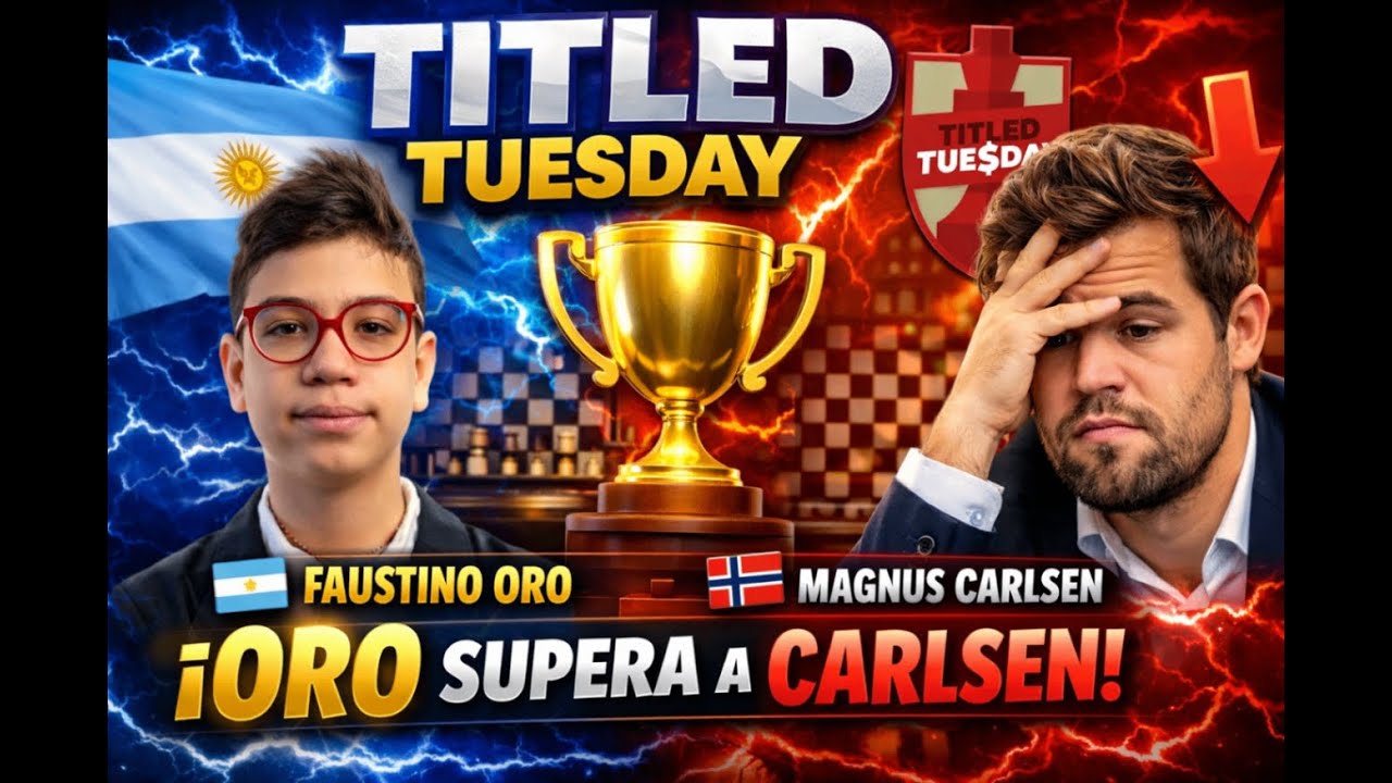 🏅TITLED TUESDAY: Magnus Carlsen peor que Faustino Oro⁉️