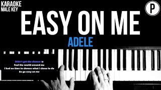 Adele - Easy On Me Karaoke MALE KEY Acoustic Piano Instrumental Cover Lyrics