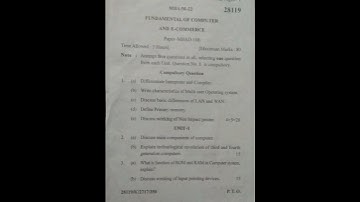 Fundamental of computer and e - commerce 2022 question paper | @parulgargstudy| MBA question paper