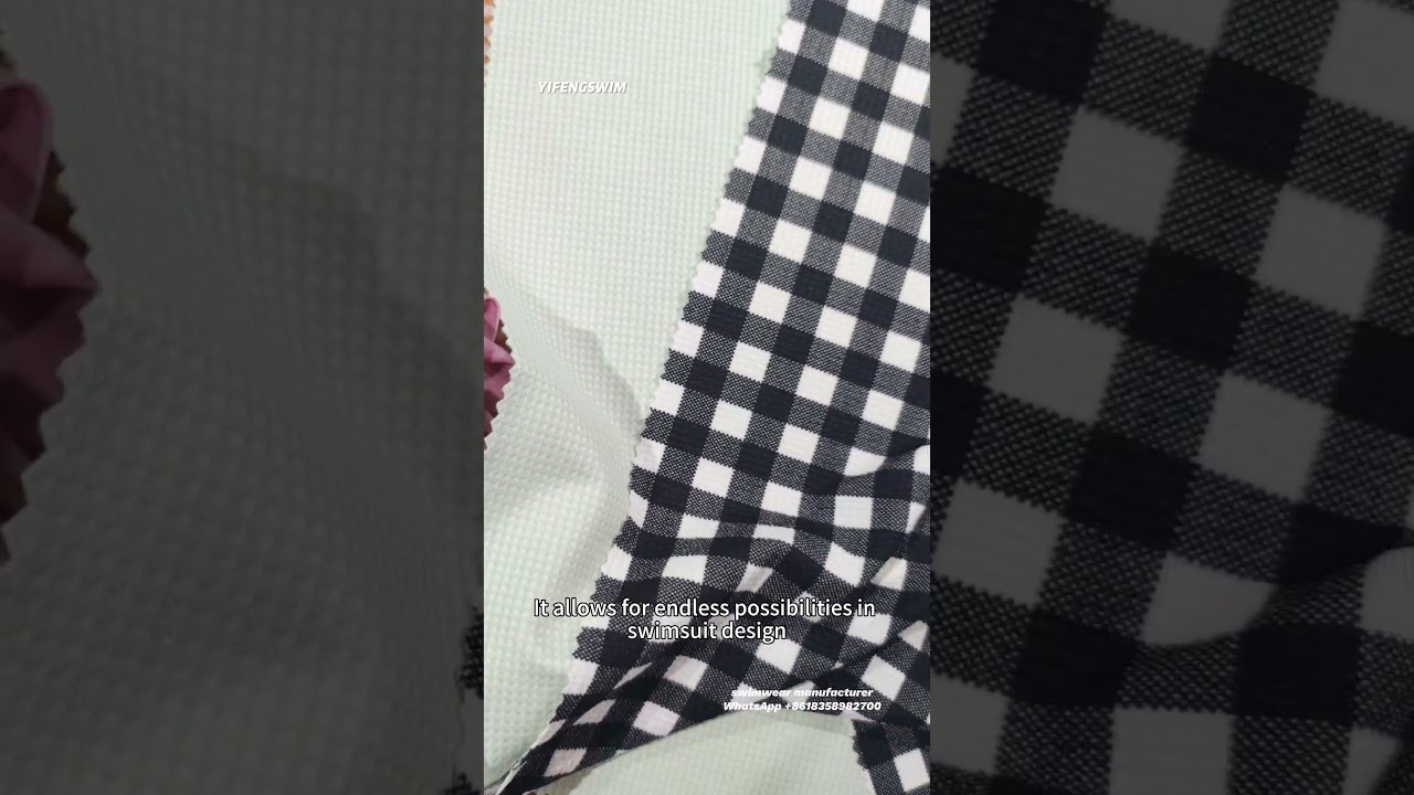 gingham fabric swimsuits 