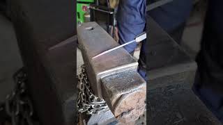 Tapering for a cloak pin. #blacksmith #asmr #cloak #forged Tapering for a cloak pin. #blacksmith #asmr #cloak #forged