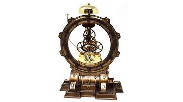 Skeleton Cogs Steampunk Time Machine Mantel Clock - D2953H7