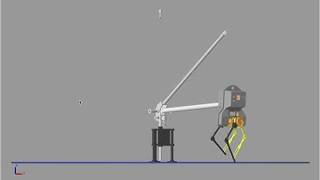 ATRIAS running on boom 0.3m/s front view
