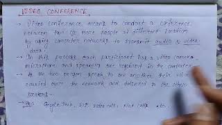 Video Conferencing Video Conferencing On Networking Short Notes