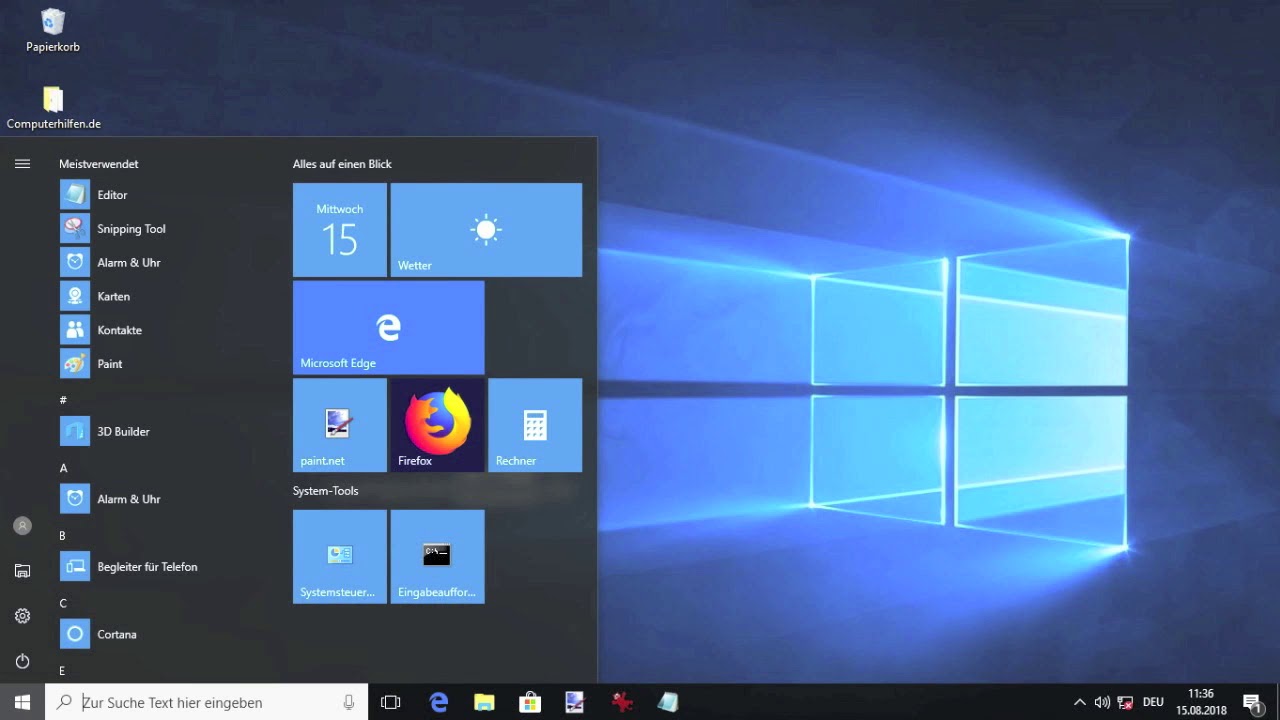 Windows 10 herunterfahren (auch ohne Maus)!