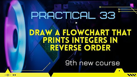9th | Practical 33 | Integers in Reverse Order | Flowchart & Algorithm
