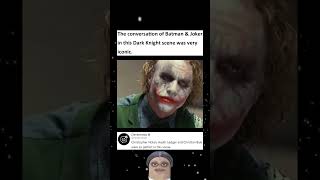 The conversation of Batman and Joker in this Dark Knight scene was very iconic #batman