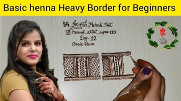Mehndi Class Day-12।।How to learn Mehndi for Beginners।।Mehndi Tutorial।। Simple Basic henna Designs