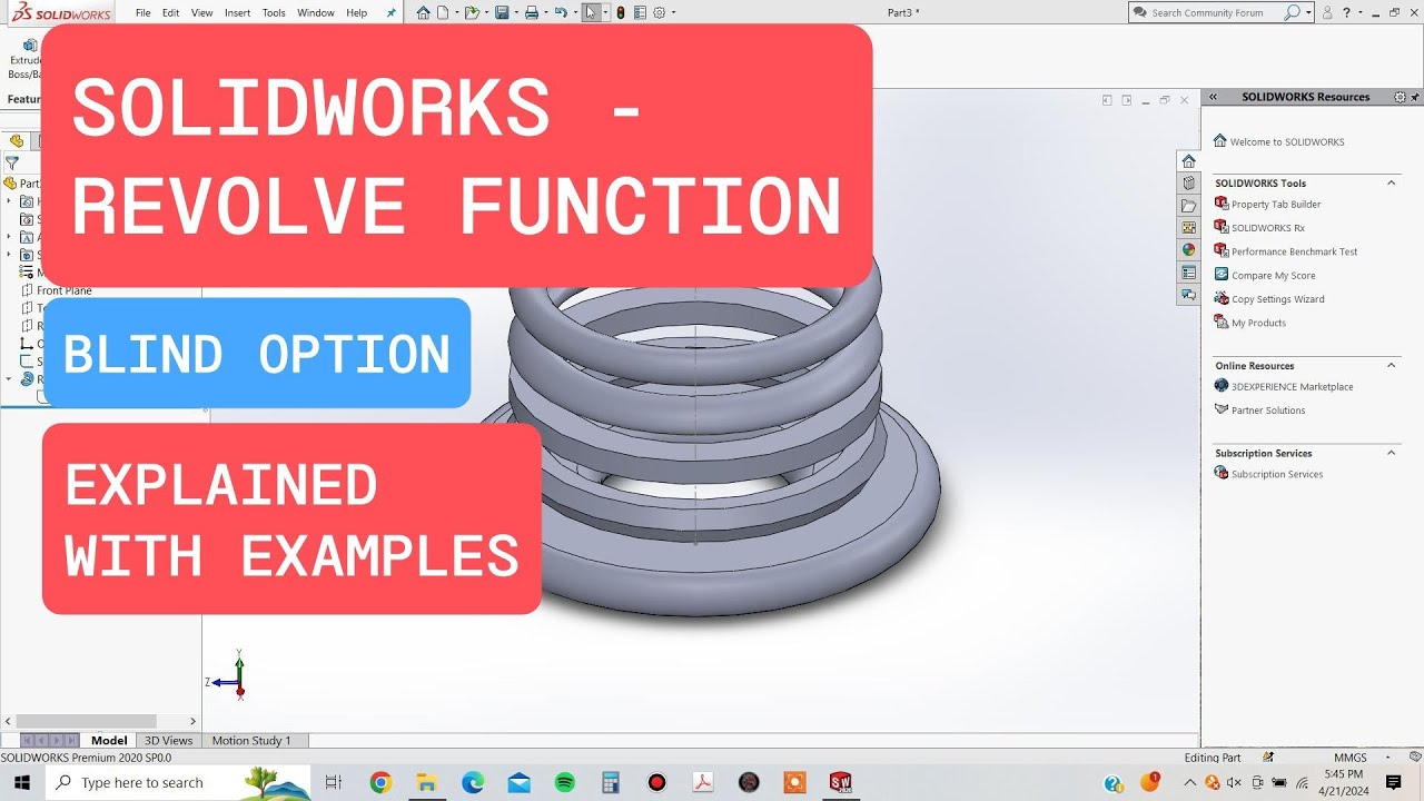 Solidworks - Revolve Feature - Blind Option Explained Part 1 of 2 - YouTube
