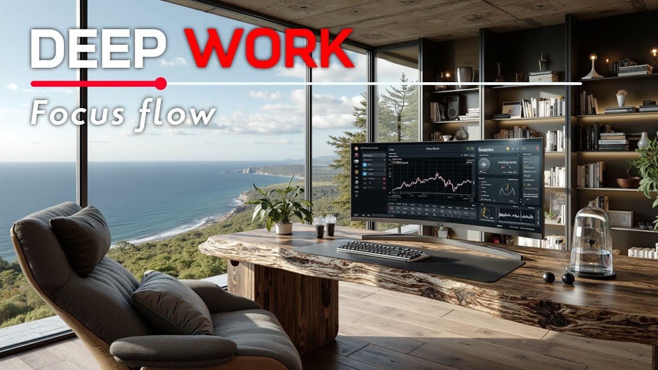 Deep Work Music Ocean View ~ Атмосфера Фокуса и Продуктивности для Учебных Сессий в Цикле
