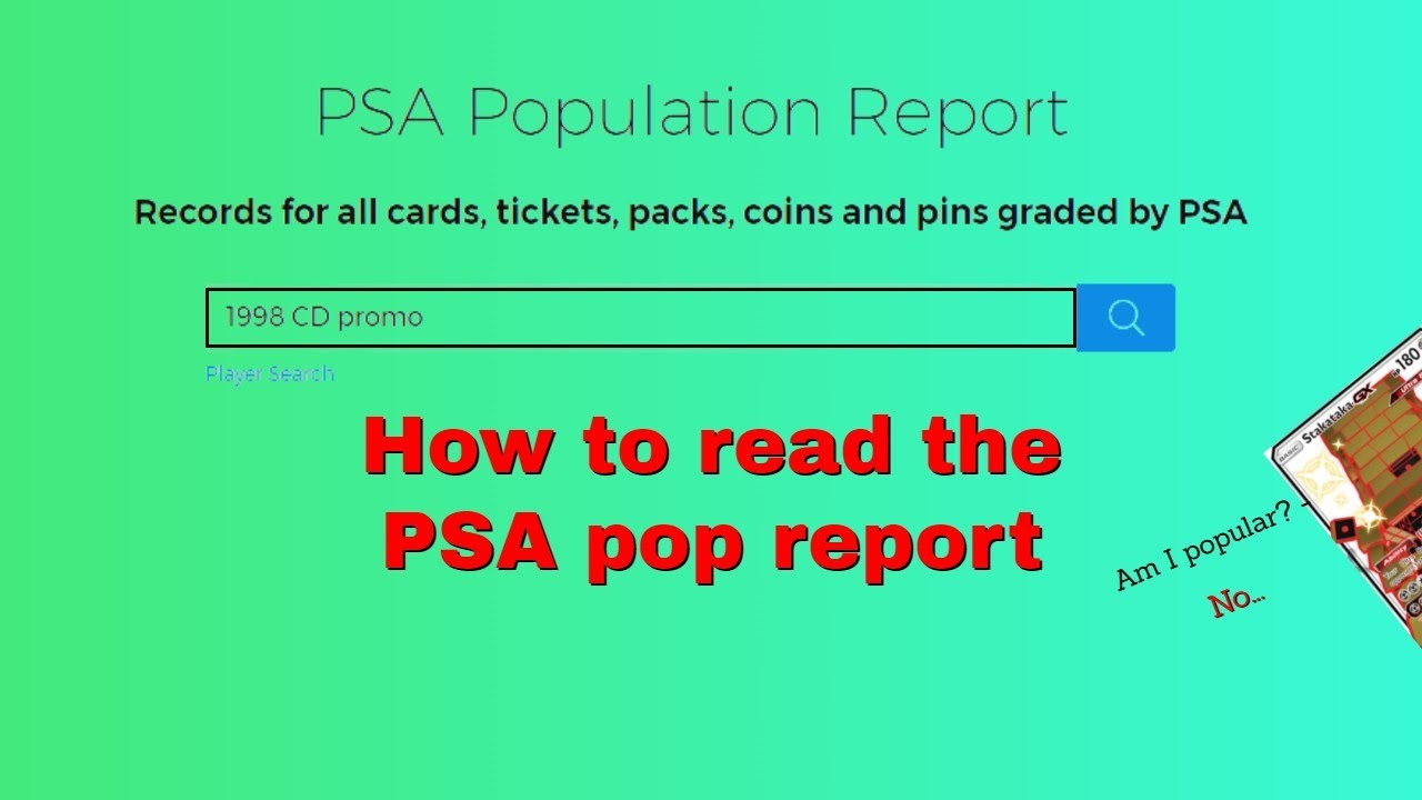 How to Read and Use the PSA Pop Report - YouTube