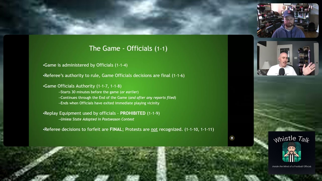 Rule 1 of the NFHS Football Rule Book Part 1 with Mike D and Daniel Chamberlain