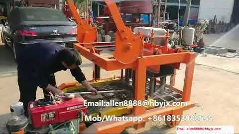 QCM4 30 diesel engine no pallet mobile egg laying hollow brick block making machine