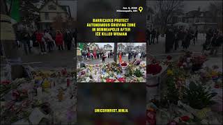 Barricades Protect Autonomous Grieving Zone in South Minneapolis After ICE Killed Woman [Vertical] @UnicornRiot