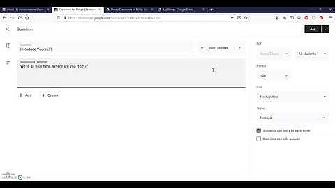 Google Classroom: Using the Questions Feature to Create a Discussion Board (no sound)
