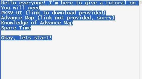 PKSV Tutorial (Beginner) part 1- basic scripting