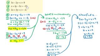 LC HL solving simultaneous equations with three unknowns