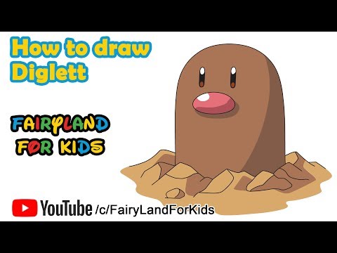 How to draw Diglett  Pokemon  FairyLand For Kids
