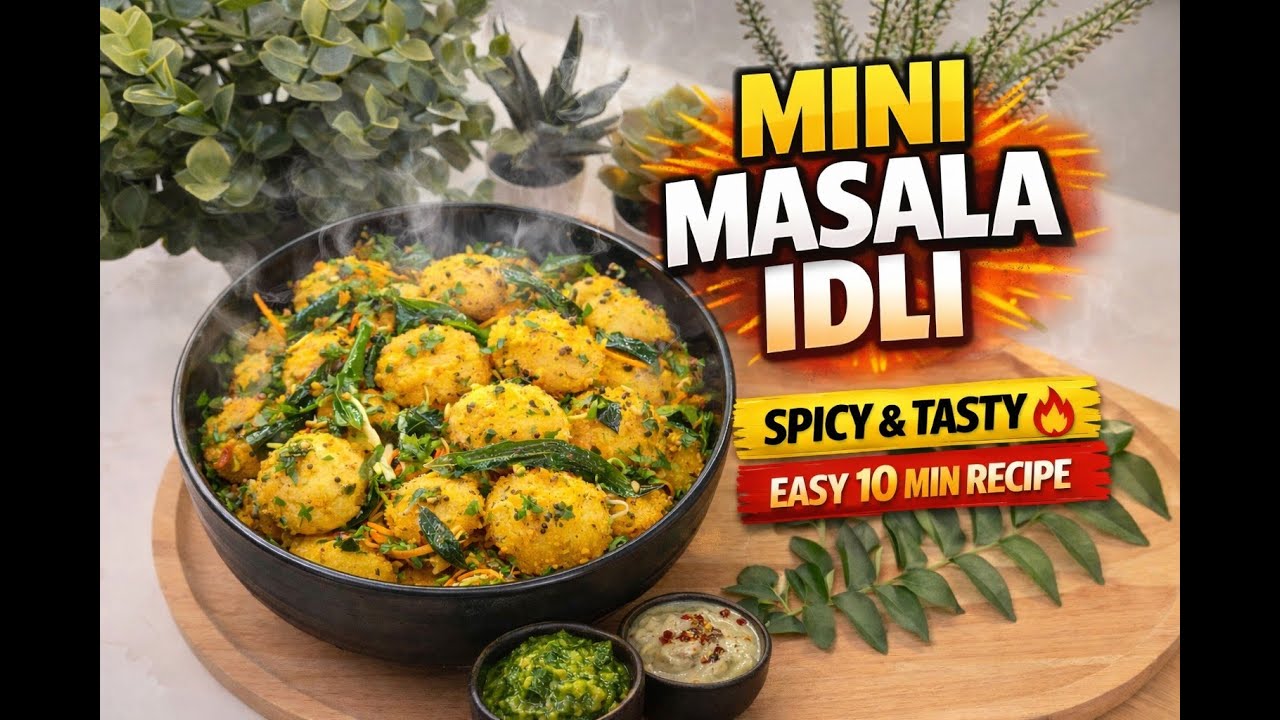 Mini Masala Idli Recipe | Spicy & Tasty South Indian Snack | Easy 10 Min Recipe 🔥#recipe #idlirecipe