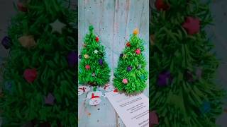 🎄 DIY Mini Christmas Tree Craft | Easy Paper Decoration Idea ✂️✨ #Shorts #hydraulicpress
