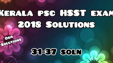Kerala PSC HSST Exam 2018 Mathematics Solutions(in MALAYALAM).